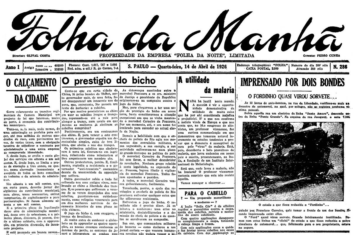 1926: Automóvel é prensado por dois bondes em SP; não há vítimas
