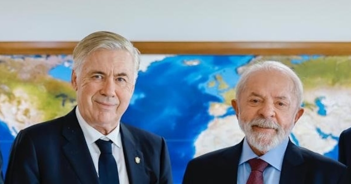 Ancelotti perguntou sobre Neymar a Lula durante conversa informal em Brasília