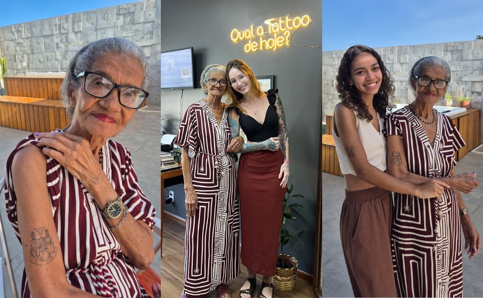 Aos 94 anos, Dona Lilia faz a primeira tatuagem: 