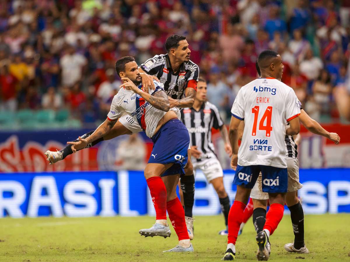 Santos sai na frente, mas Bahia busca empate em jogo movimentado