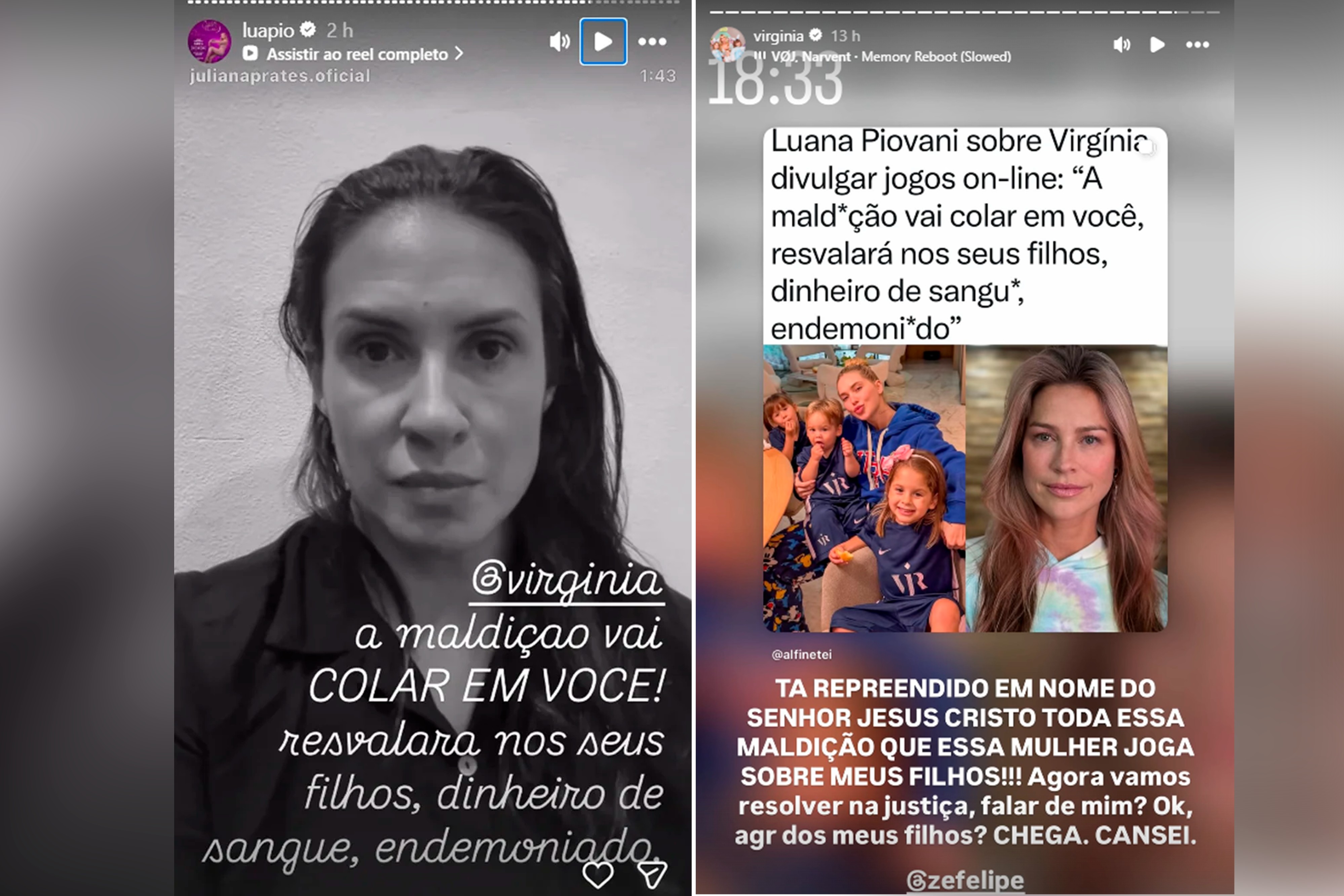 Entenda a polêmica entre Virginia Fonseca e Luana Piovani após declaração da atriz: 'A maldição vai colar em você'
