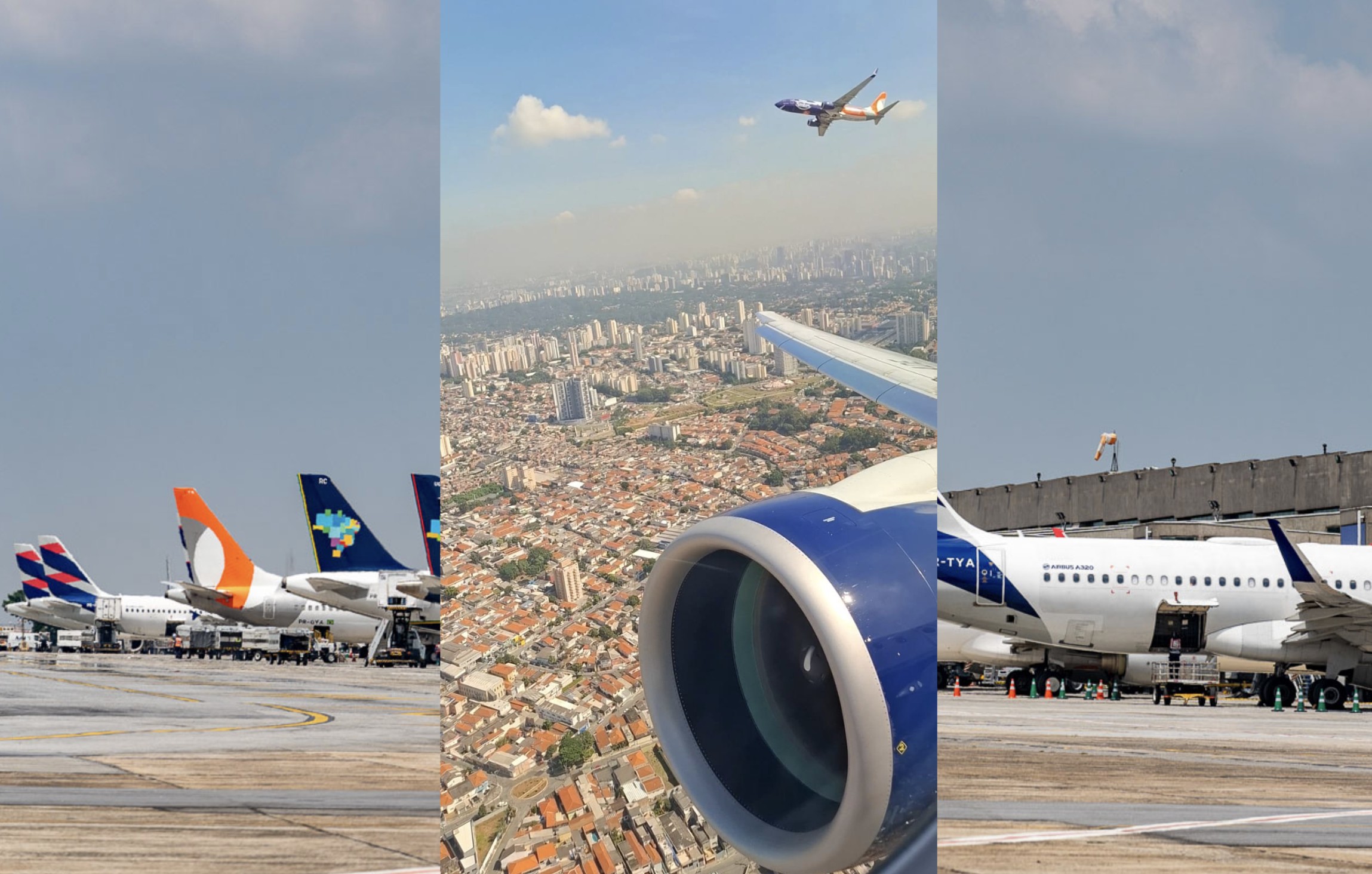 Aviões da Azul e Gol se aproximam perigosamente em Congonhas, com apenas 22 metros de distância vertical.