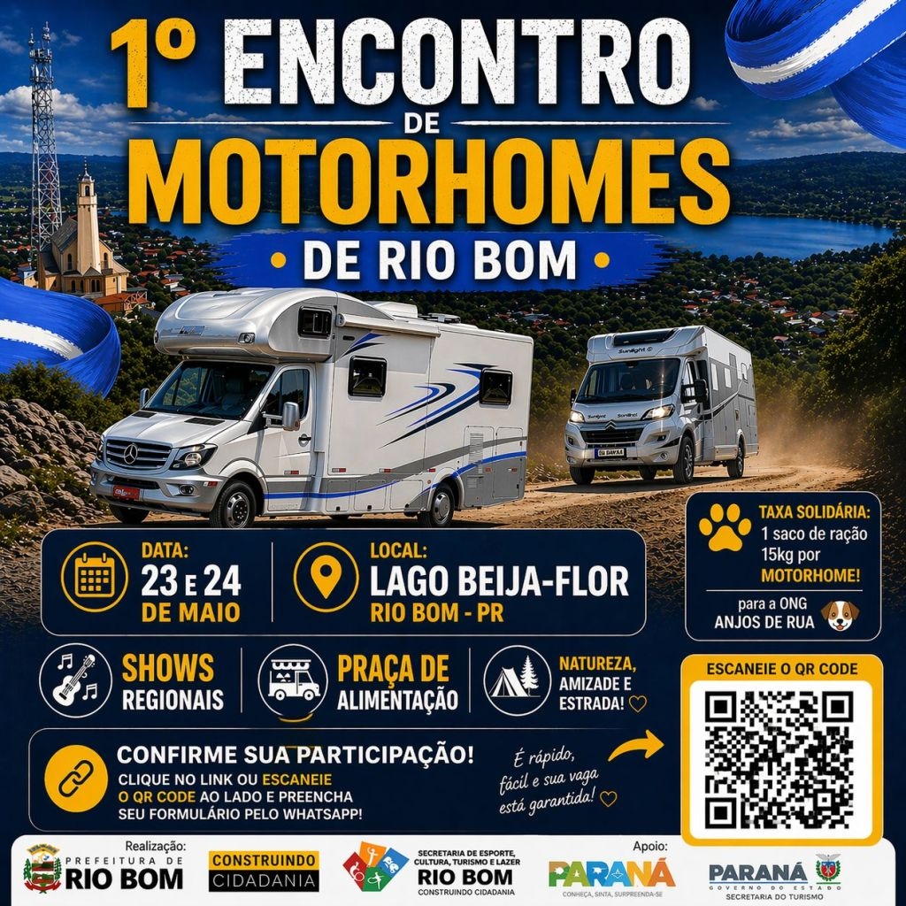 Encontro de motorhomes promete movimentar Rio Bom em maio