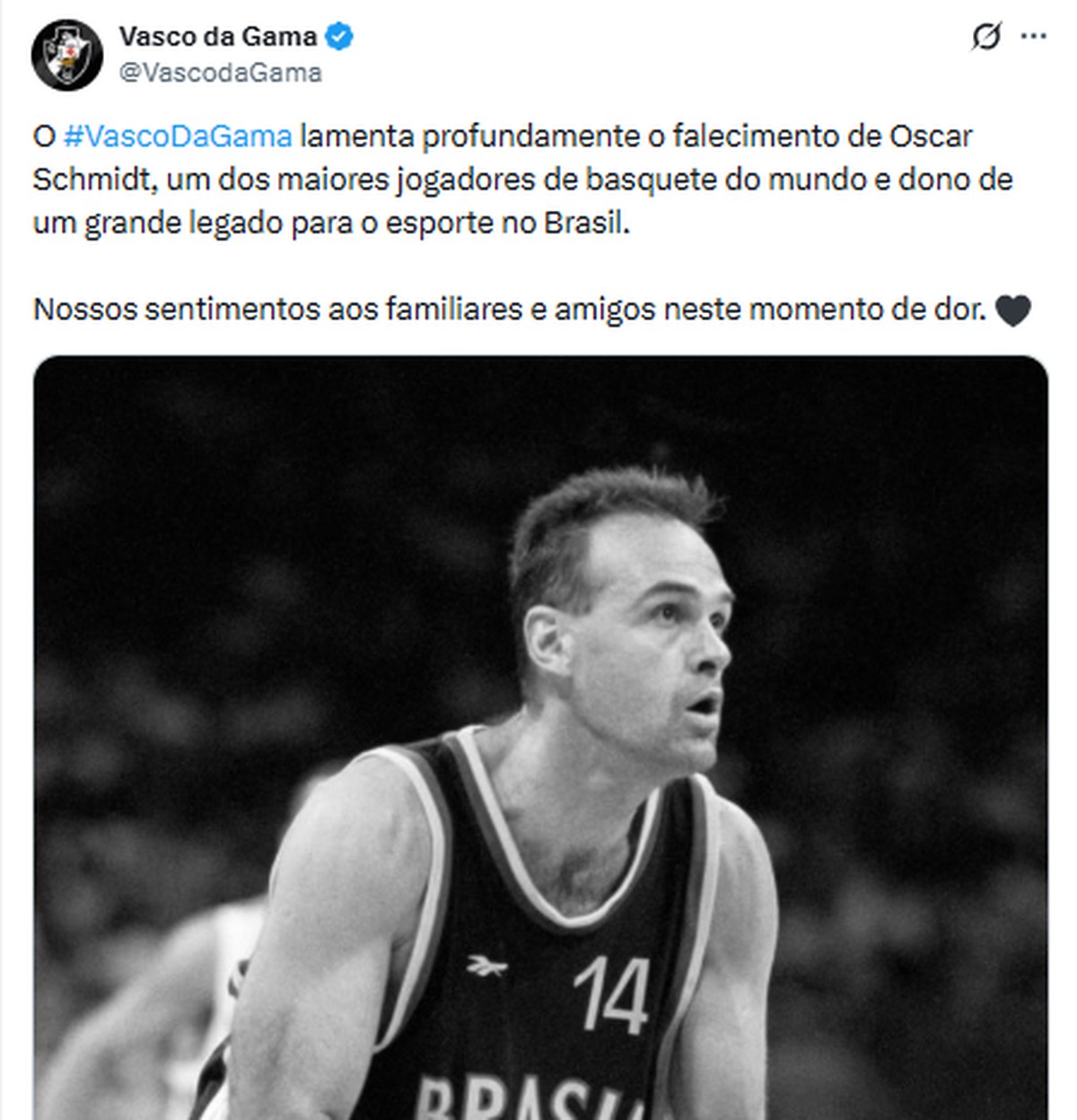 Flamengo, Vasco... clubes prestam homenagens a Oscar Schmidt