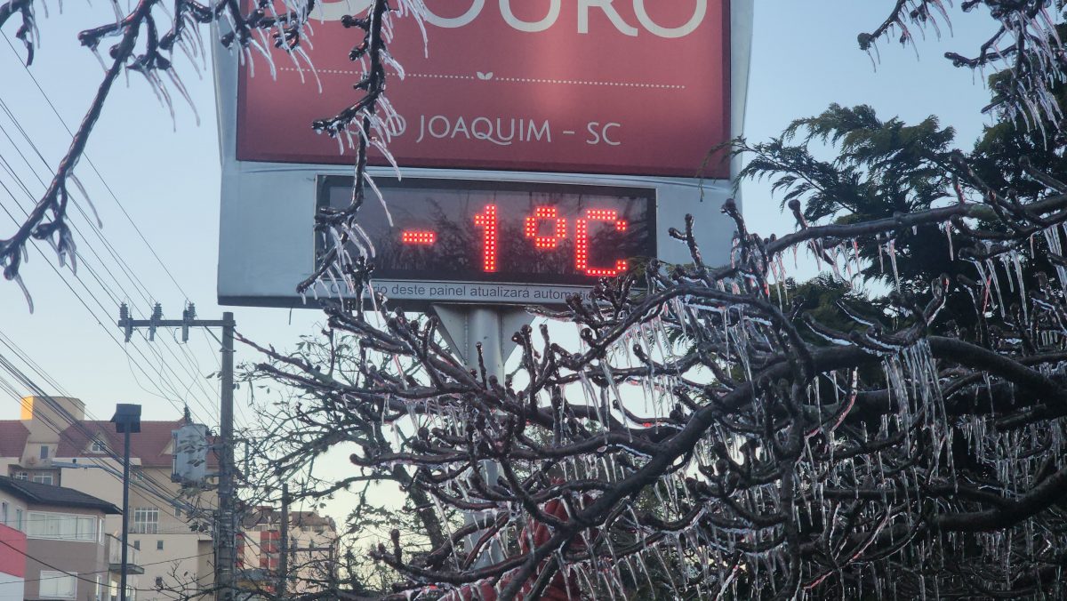 1ª das duas ondas de frio traz geadas ao Brasil nesta quinta