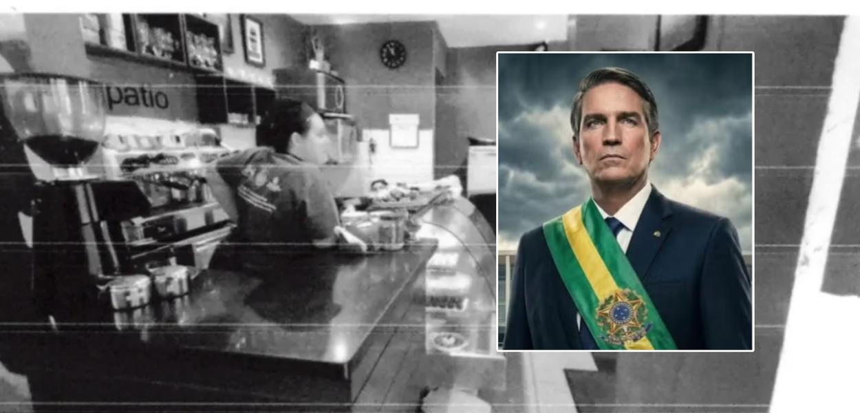 Jornalista segurando um contrato de locação em mãos, com uma expressão de preocupação no rosto.