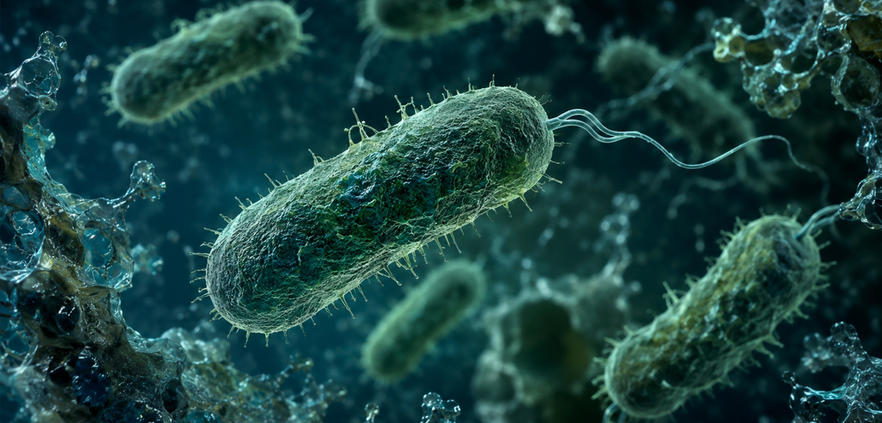 Cientistas em laboratório examinam amostra de bactéria encontrada em produtos Ypê.