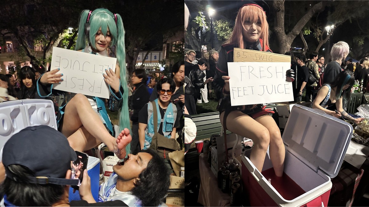 Cosplayers viralizam vendendo 'suco de pé fresco' após convenção de anime