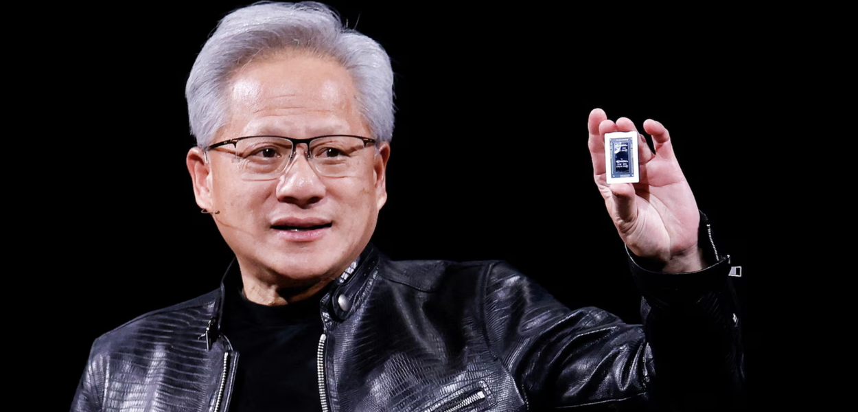 Tecnologia de IA da Nvidia é apresentada em conferência de imprensa.
