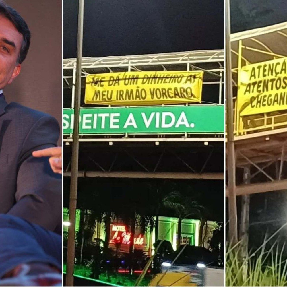 ‘Irmão, estarei contigo’: BH amanhece com faixas contra Flávio Bolsonaro