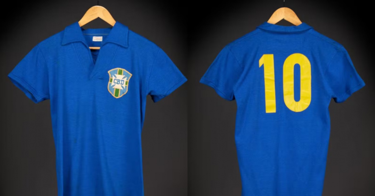 Camisa usada por Pelé na final da Copa de 1958 será leiloada e pode alcançar valor recorde