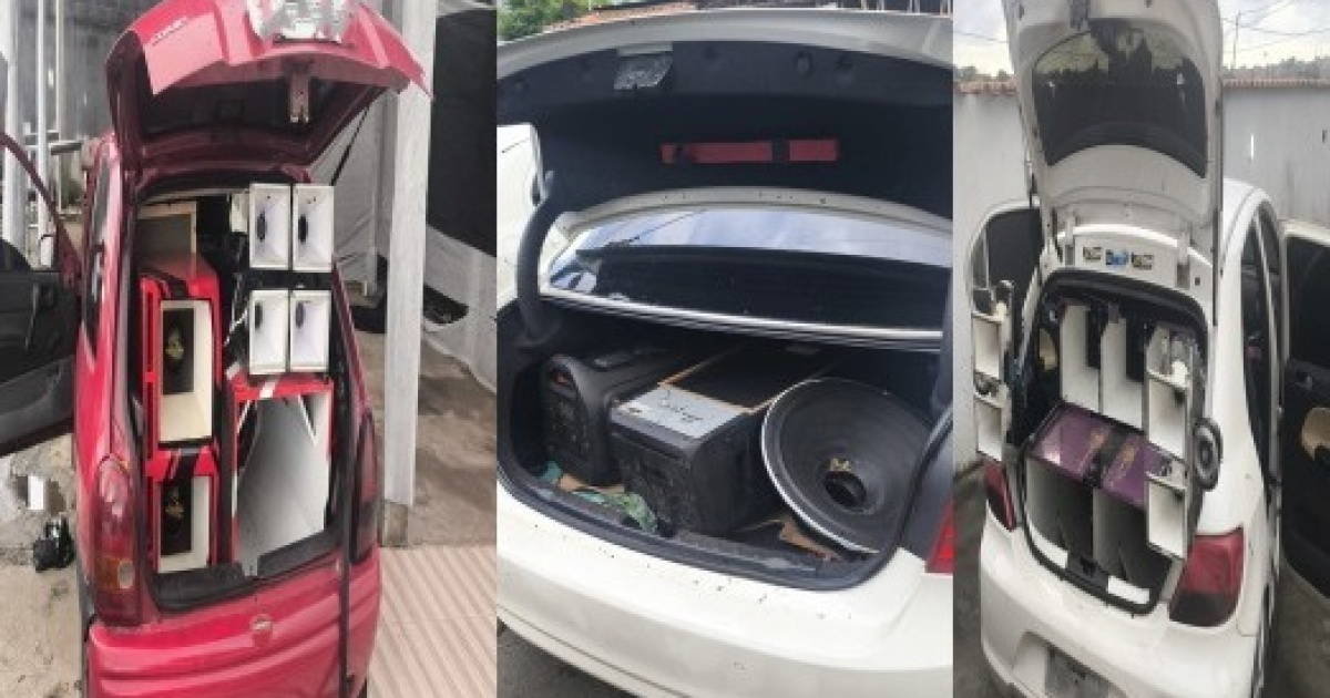 Polícia apreende três carros com som ‘paredão’ no bairro de Valéria, em Salvador