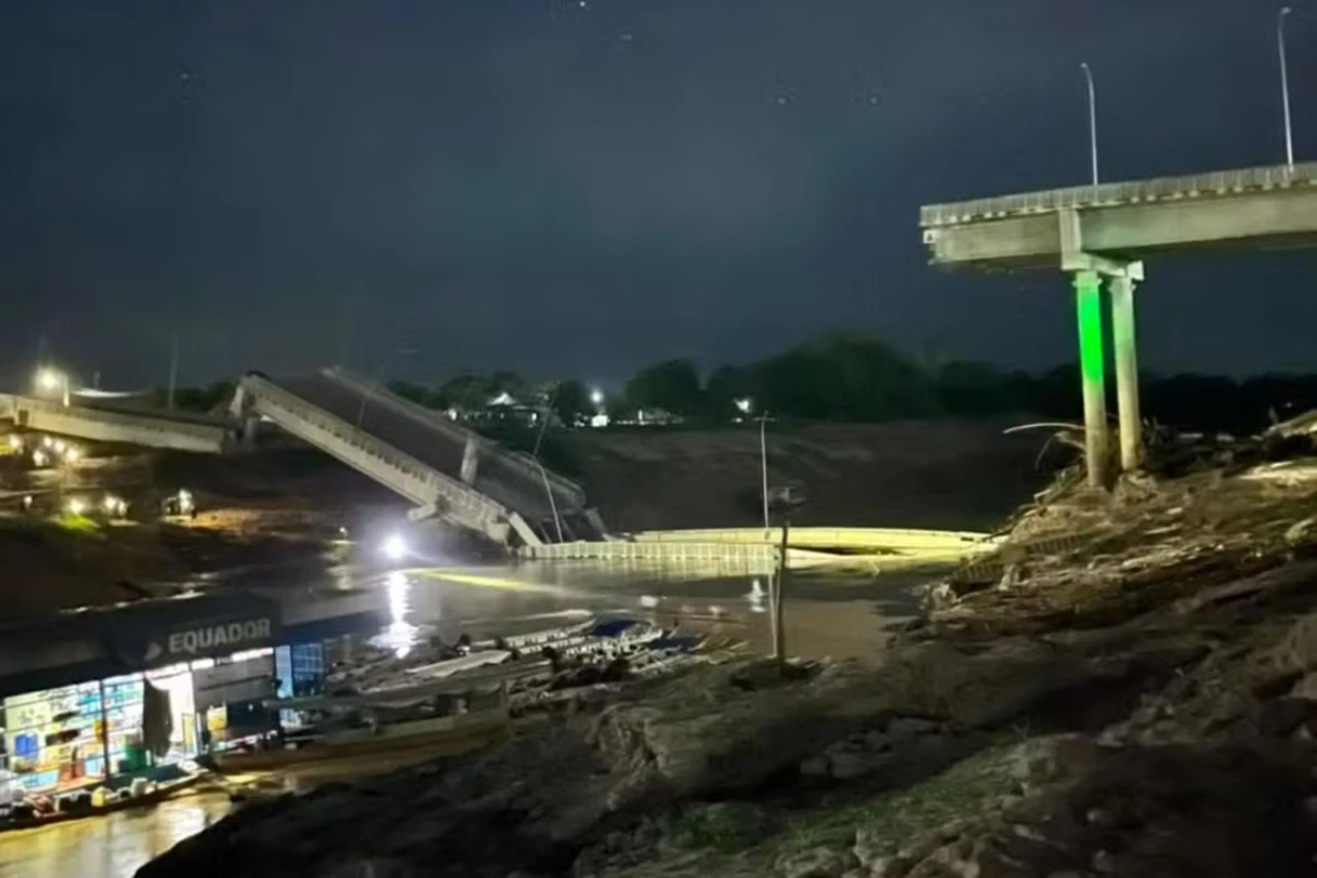 Ponte inaugurada em 2023 desaba e deixa ao menos 4 feridos no Acre. Veja vídeo