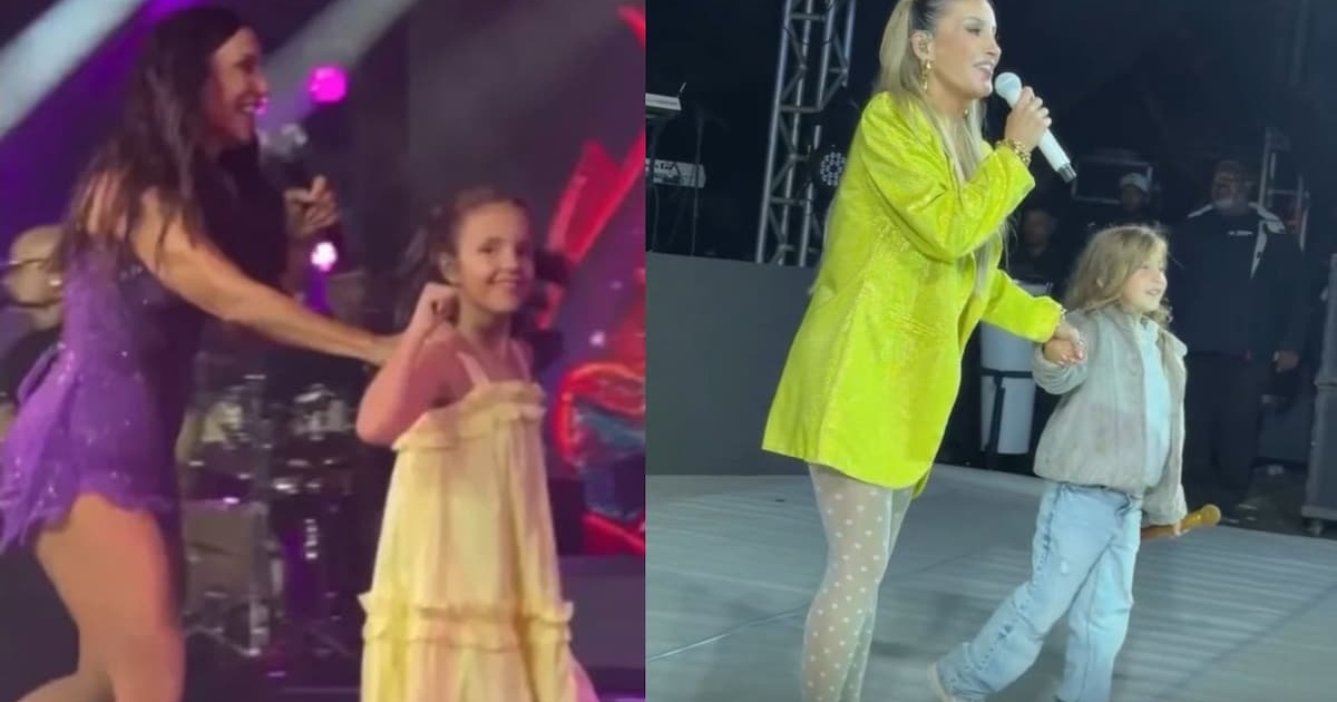 Claudia Leitte e Ivete Sangalo encantam o público com filhas no palco durante shows