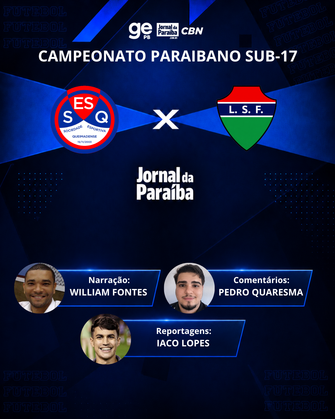 Queimadense x Liga de Sousa: assista ao 2o jogo da final do Paraibano Sub-17 2026 ao vivo