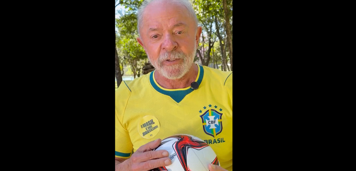 Em dia de jogo da Seleção Brasileira, Lula manda recado aos jogadores: 'joguem com alma' (vídeo)