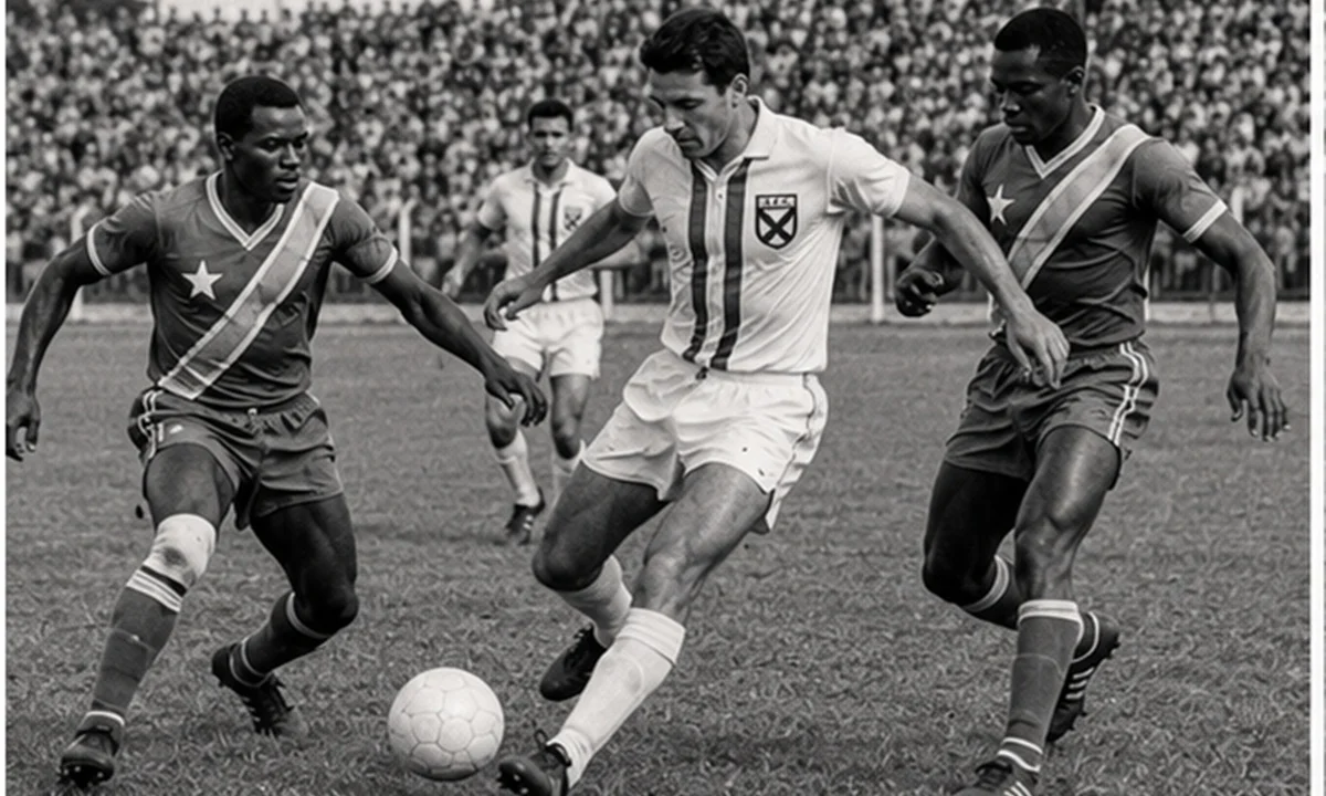 Santo André 1, Congo 0. Um jogo histórico. O primeiro internacional. Da primeira vitória. Do primeiro gol. Do primeiro Santo André.
