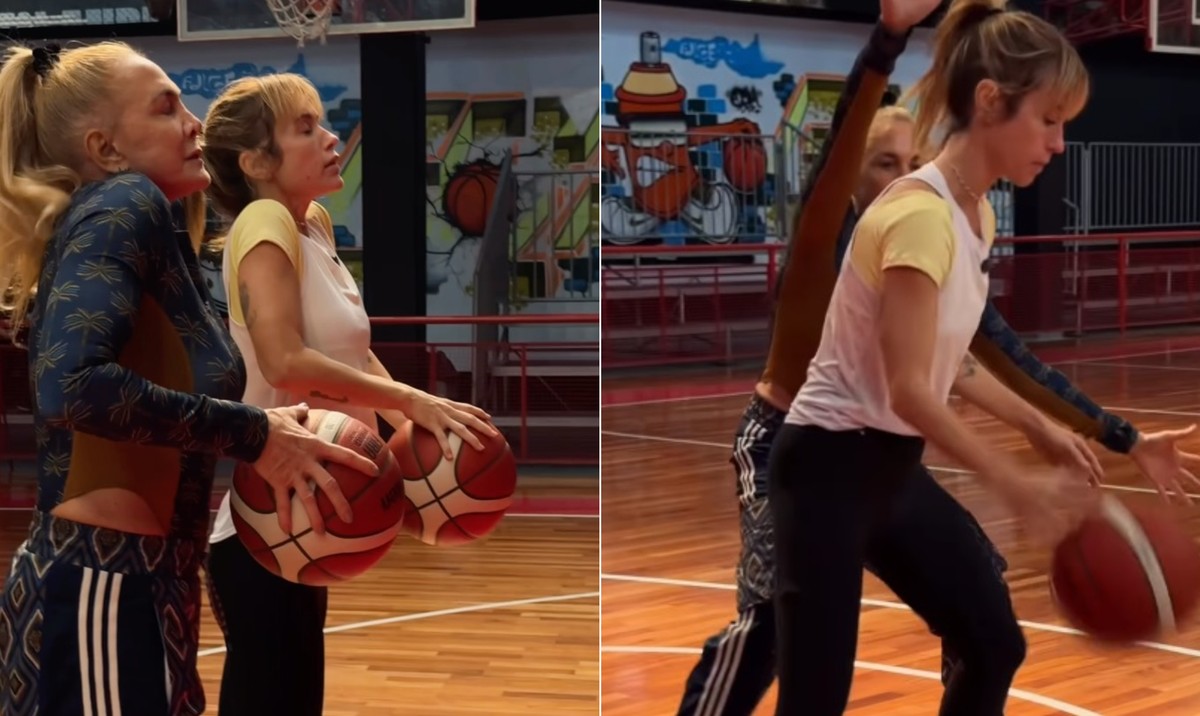 Hortência dá aulas de basquete para Juliana Didone, que irá interpretá-la no cinema: 'Benção da rainha', diz atriz