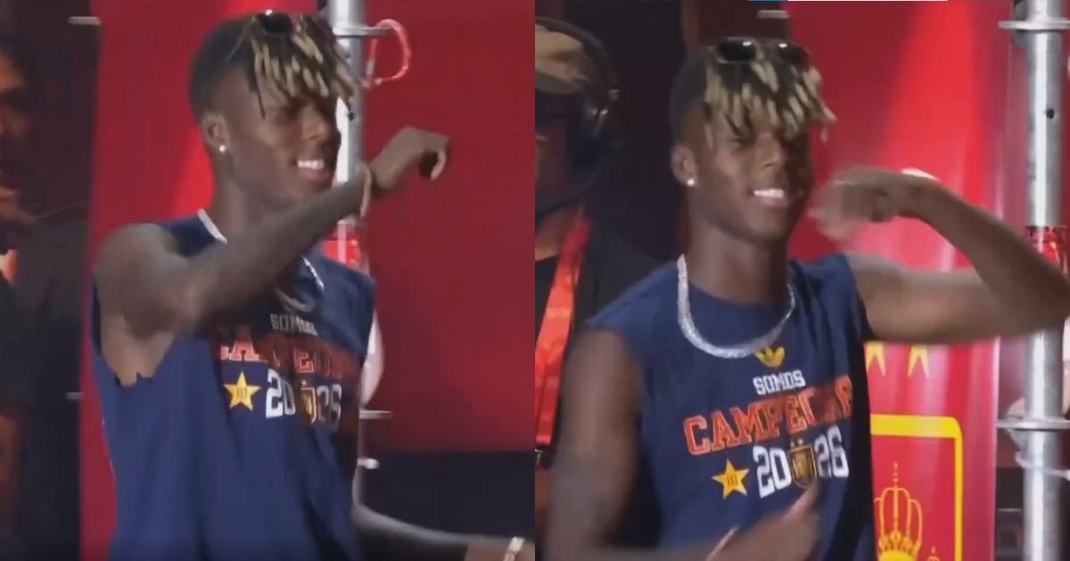 Nico Williams comemora título da Copa com passinho do Jamal e funk brasileiro