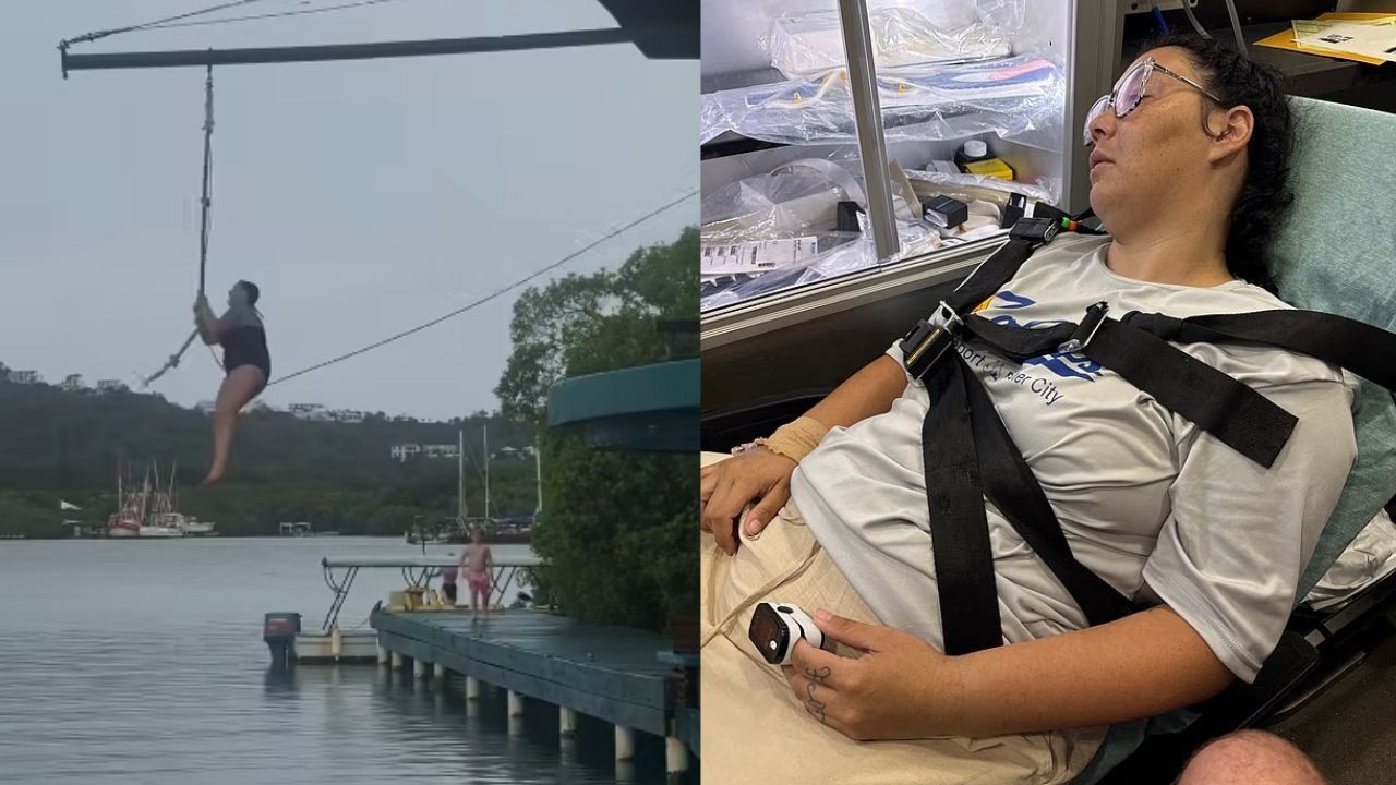 Mulher é resgatada de helicóptero após salto com corda causar lesão íntima durante cruzeiro em Honduras