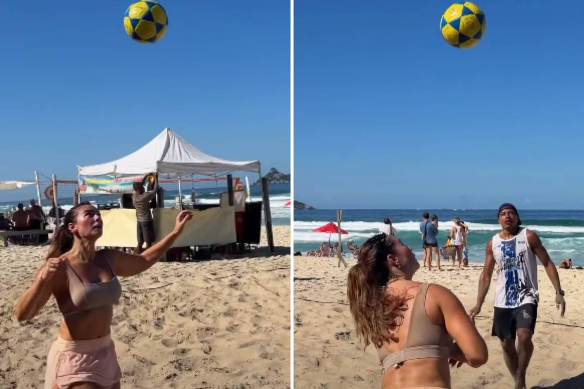 Paolla Oliveira joga futevôlei na praia e impressiona fãs com habilidade: 'Faz de tudo'
