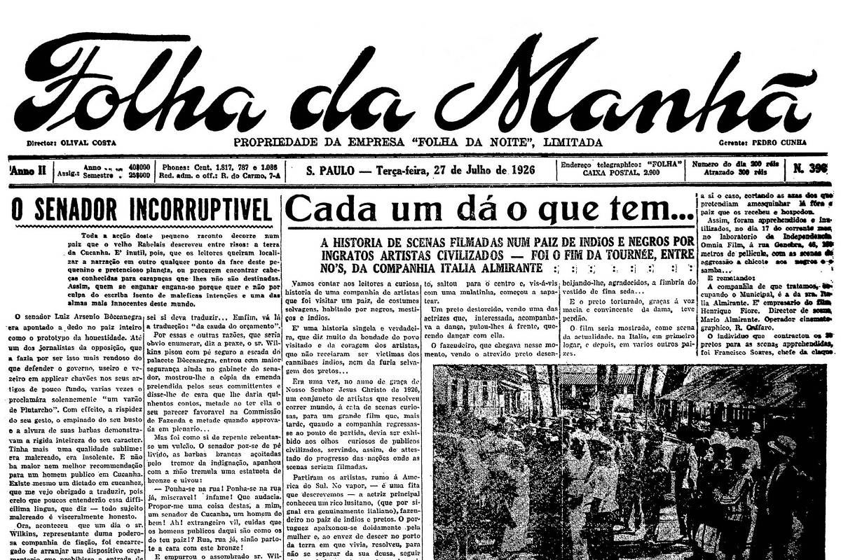 1926: Bandeira automobilística planeja ir ao Rio para posse presidencial