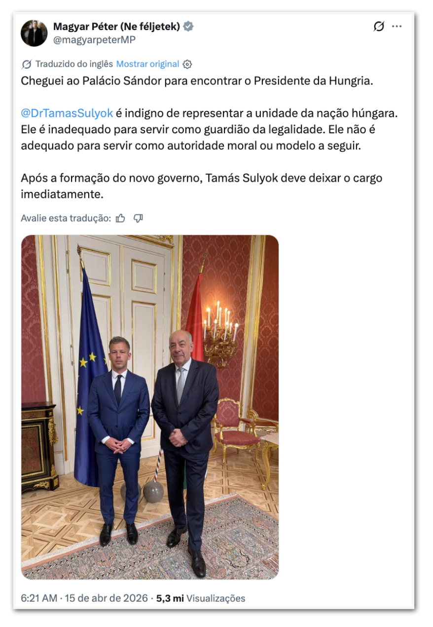 Manifestantes magiares exigem a saída do presidente húngaro após eleição.