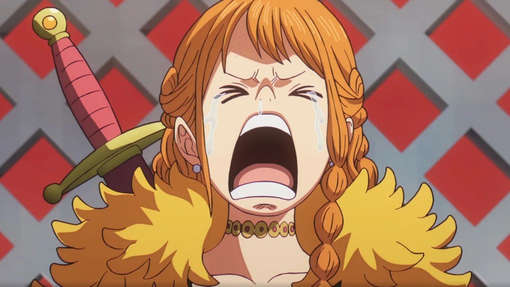 Jornalista segurando um jornal com manchete sobre estreia de One Piece episódio 1157 na Netflix.