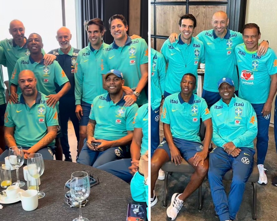 Craques de futebol se reúnem em encontro social no México.