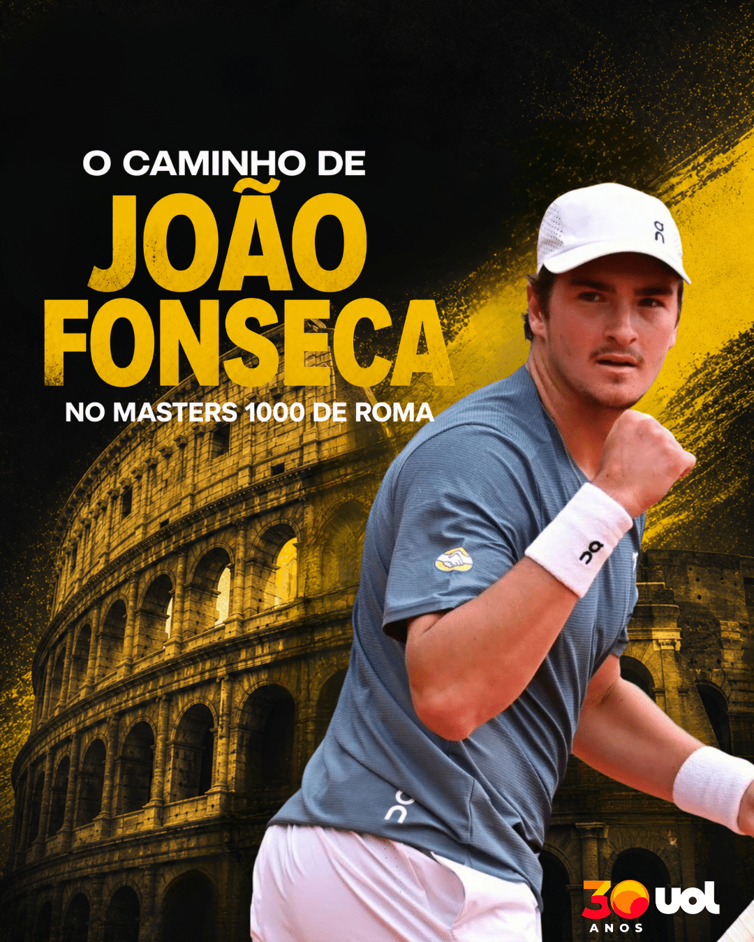 João Fonseca sobe no ranking em Masters de Roma, com foco intenso em seu próximo golpe.