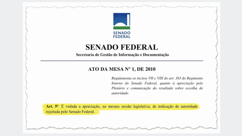 Senadores se reúnem em torno de mesa, com expressões de descontentamento, enquanto um relatório é rejeitado.
