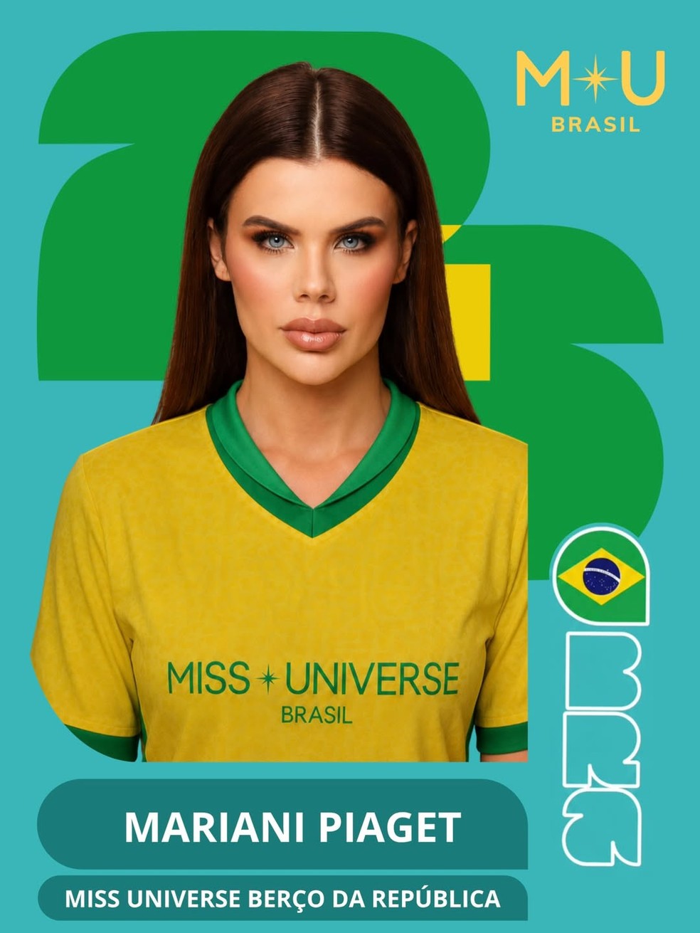 Mulheres elegantes se apresentam em um palco iluminado, competindo pelo título de Miss Universe Brasil.