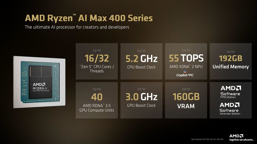 Executivo de AMD segurando uma placa-mãe com uma quantidade excessiva de slots de memória RAM.