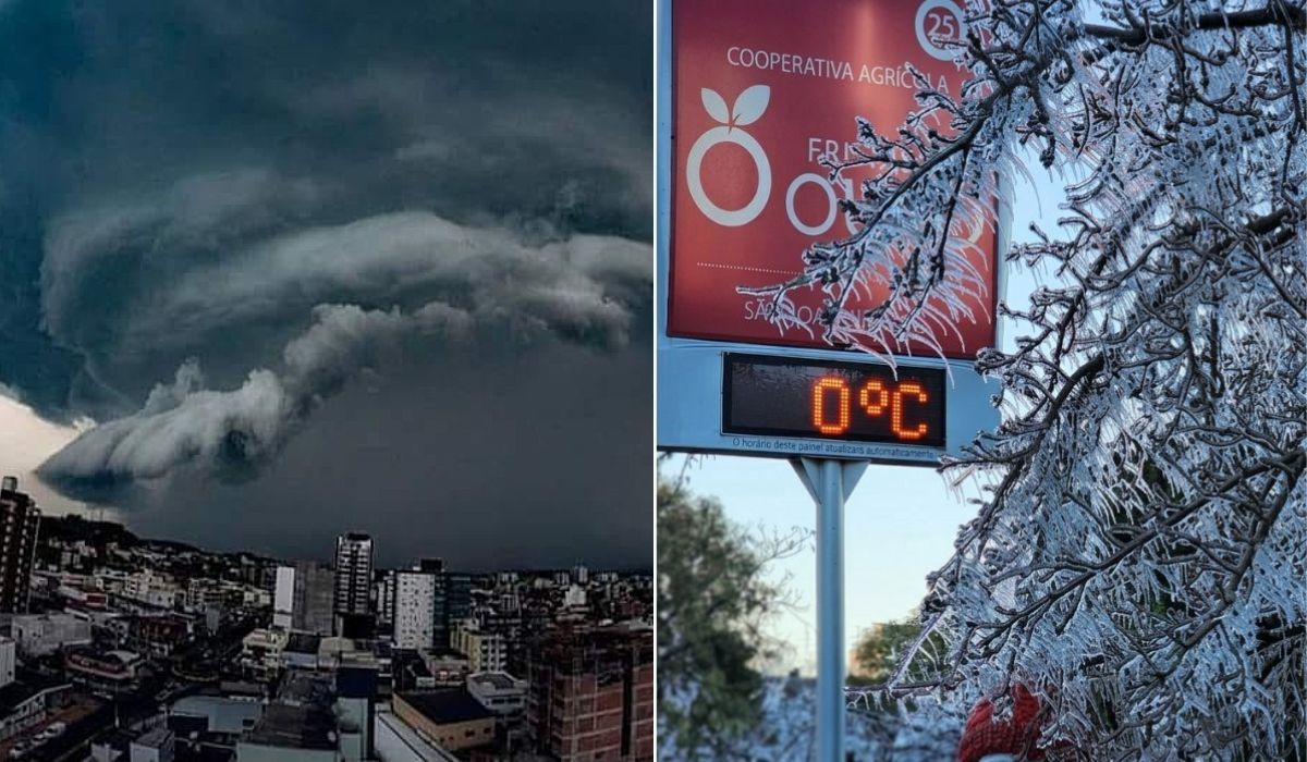 Ciclone extratropical traz tempestade e frio ao Brasil.
