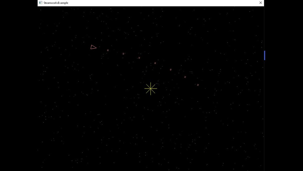 Imagem de Spacewar no Steam, jogo clássico de simulação de voo espacial em uma biblioteca de jogos.