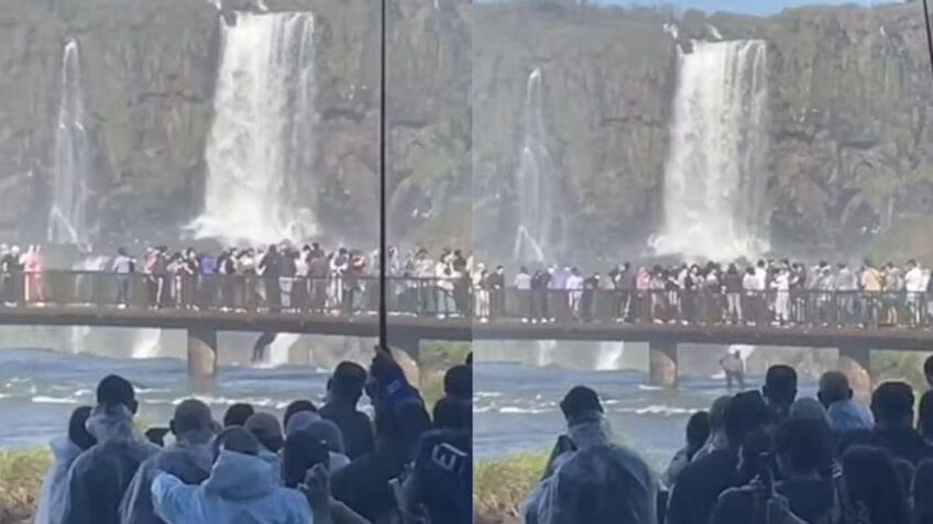 Turista pula nas Cataratas do Iguaçu para recuperar celular