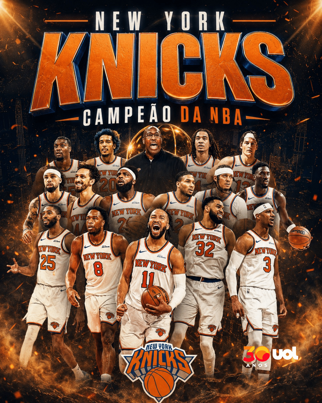 Time de Nova York celebra título após vitória sobre San Antonio.
