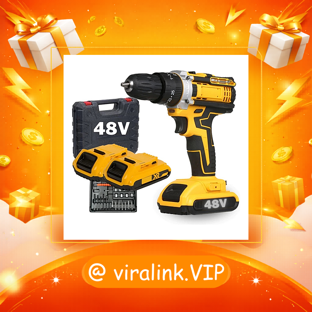 Parafusadeira Furadeira Impacto Profissional 48v 2 Baterias