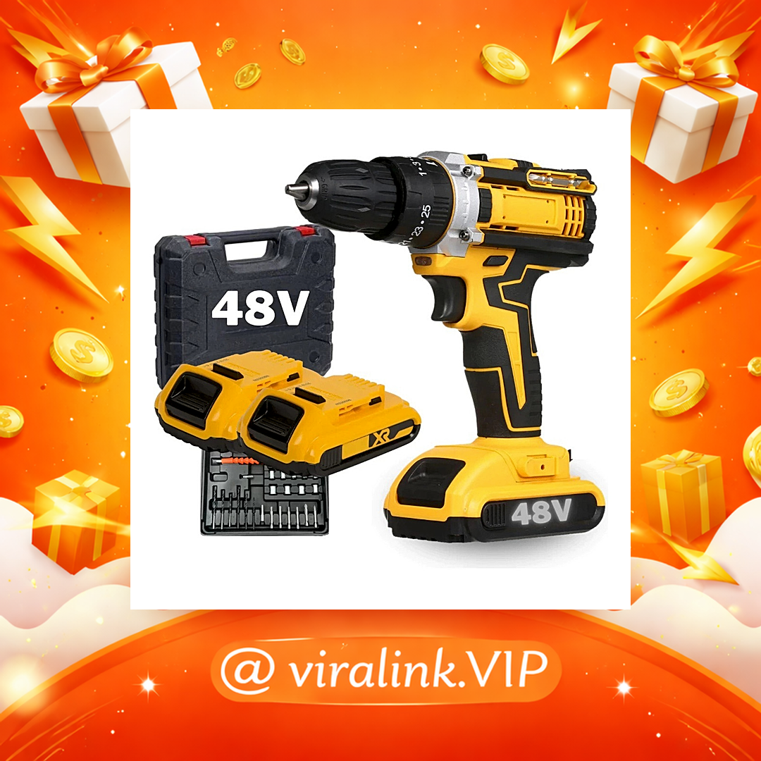 Parafusadeira Furadeira Impacto Profissional 48v 2 Baterias