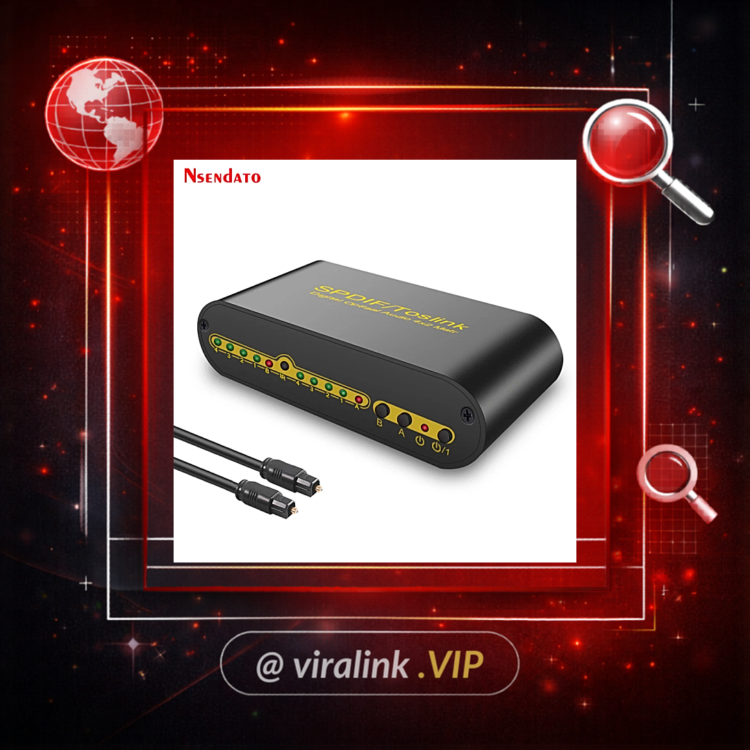 Conversor de Áudio Óptico Digital Spdif Toslink True Matrix 4x2, Switcher Splitter 4 Entradas 2 Saídas para Dolby/LPCM2.0/DTS