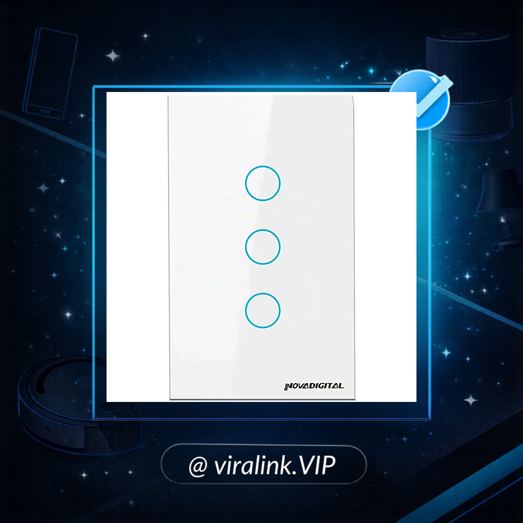 Interruptor Smart Wifi Inteligente Touch Nova Digital 3 botões Lite BR 4x2