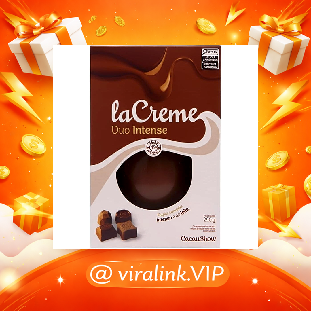 Ovo de Páscoa 45% Cacau laCreme Duo Intense 290g Cacau Show Chocolate Intenso