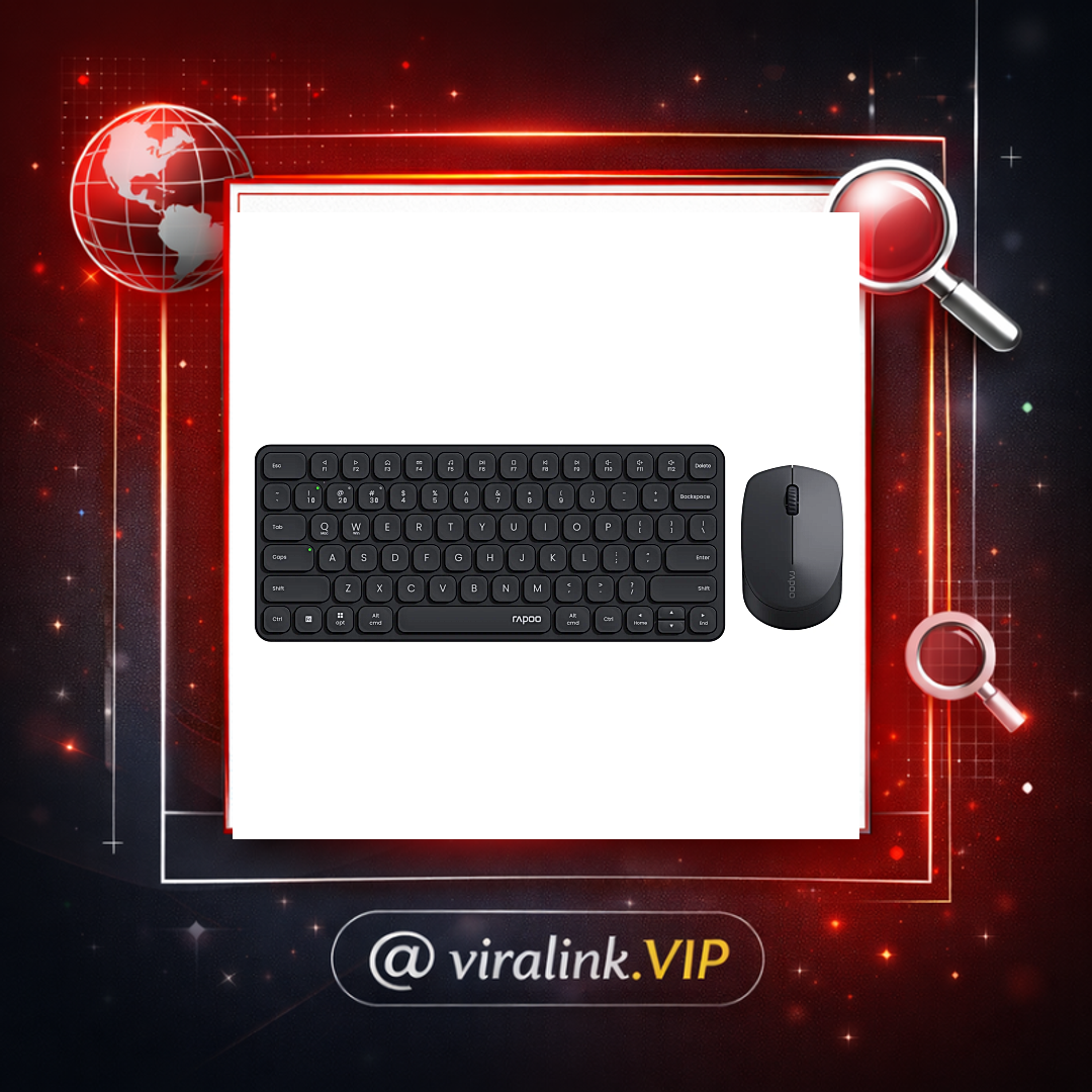 Conjunto de Teclado e Mouse Bluetooth Rapoo Multi-Device, Combo Suporta 4 Dispositivos, 2.4G, 5.0, 4.0, 9010M