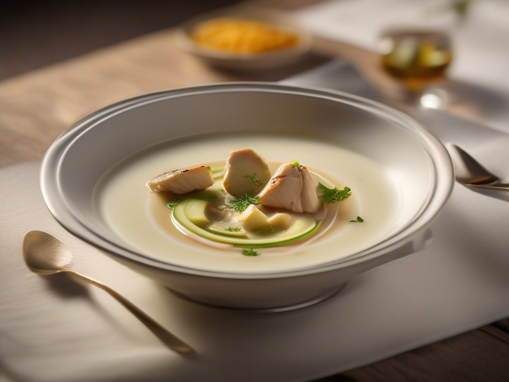 Sopa de Abobrinha com Frango