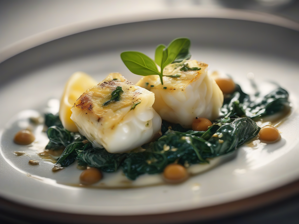 Bacalhau com Ovos e Espinafre