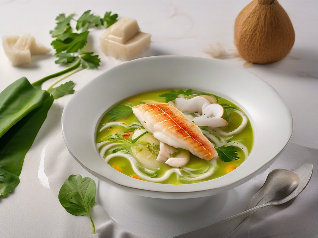 Sopa de Peixe com Coco e Abobrinha