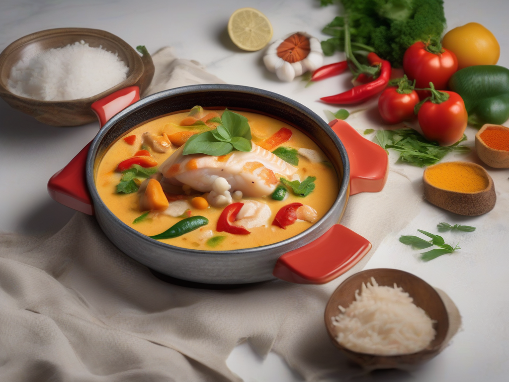 Moqueca de Peixe com Coco e Legumes