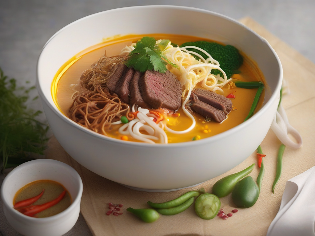 Khao Soi de Carne com Legumes