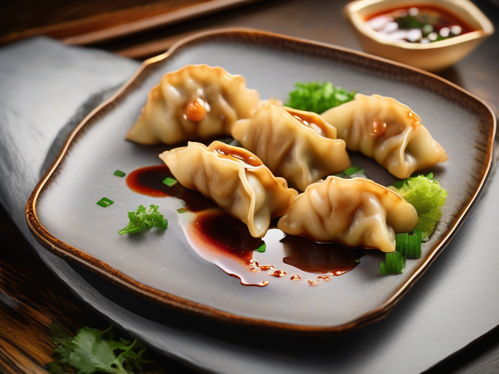 Gyoza de Camarão com Molho de Gengibre