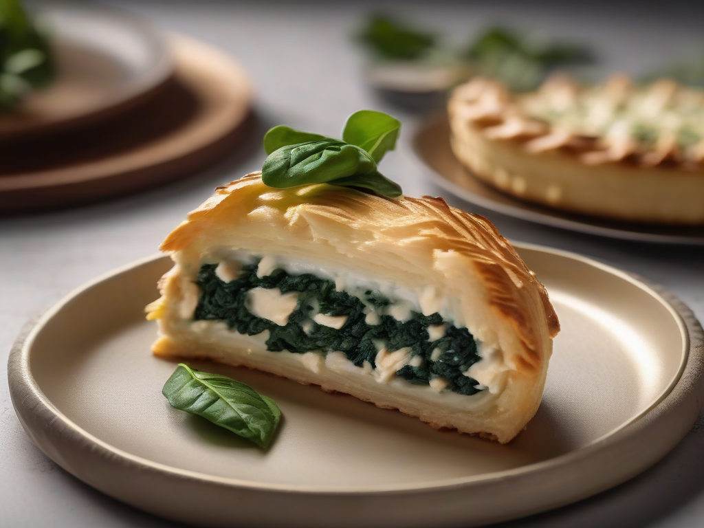 Torta de Frango com Espinafre e Queijo de Cabra